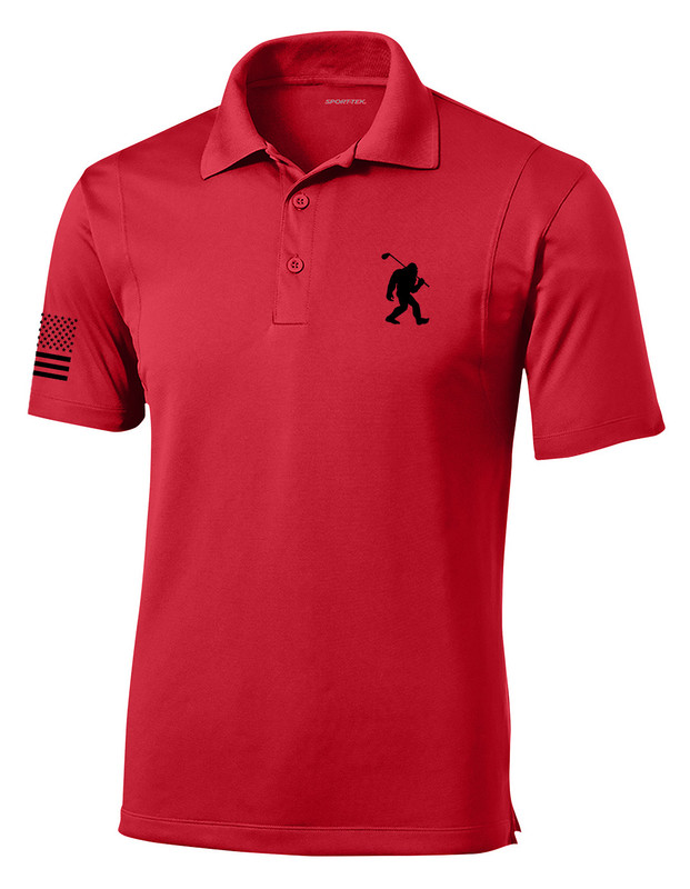 Trenz Shirt Company Bigfoot Golf Funny Embroidered Golf Polo